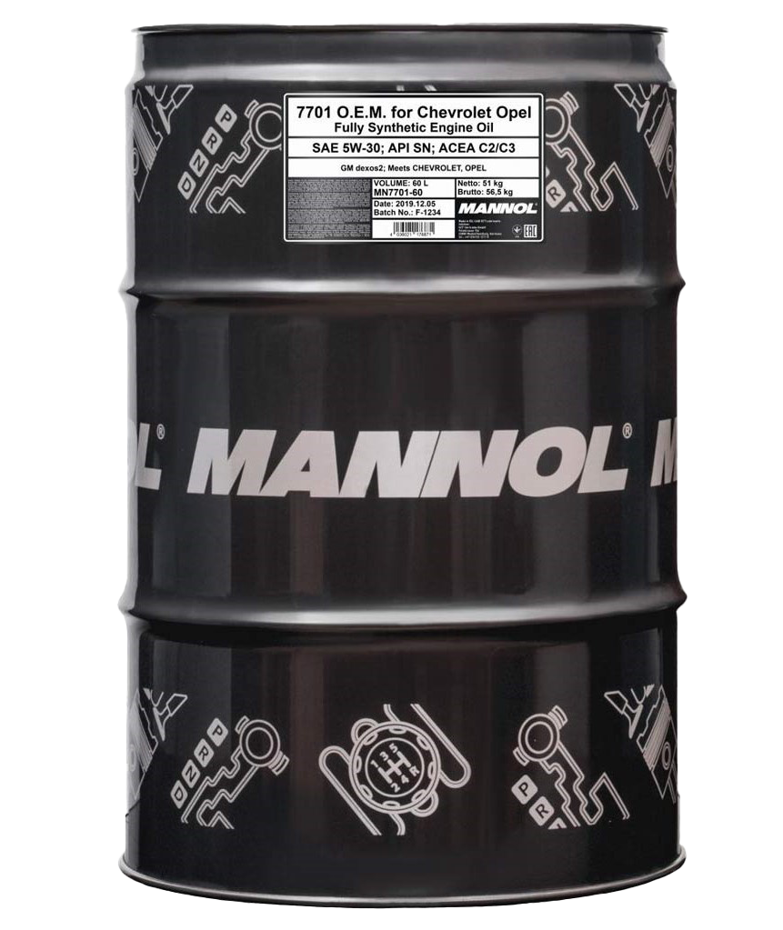 Моторное масло Mannol 7701 O.E.M. for Chevrolet Opel 5W-30, 60л (Mannol: MN7701-60)